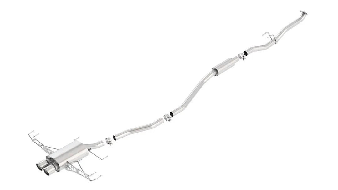 140739 – BORLA Exhaust System Kit, T-304 Stainless Steel With Muffler 2.25 Inch Diameter Dual Exhaust With Dual Exit ...